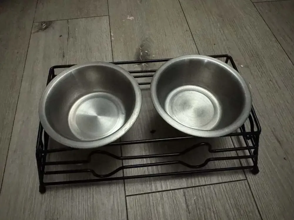 Vibrant Life Elevated Dog Cat Metal Diner with Stainless Steel Bowls